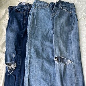 3 Pairs of juniors jeans: celebrity pink, wild fable, and universal thread- $10